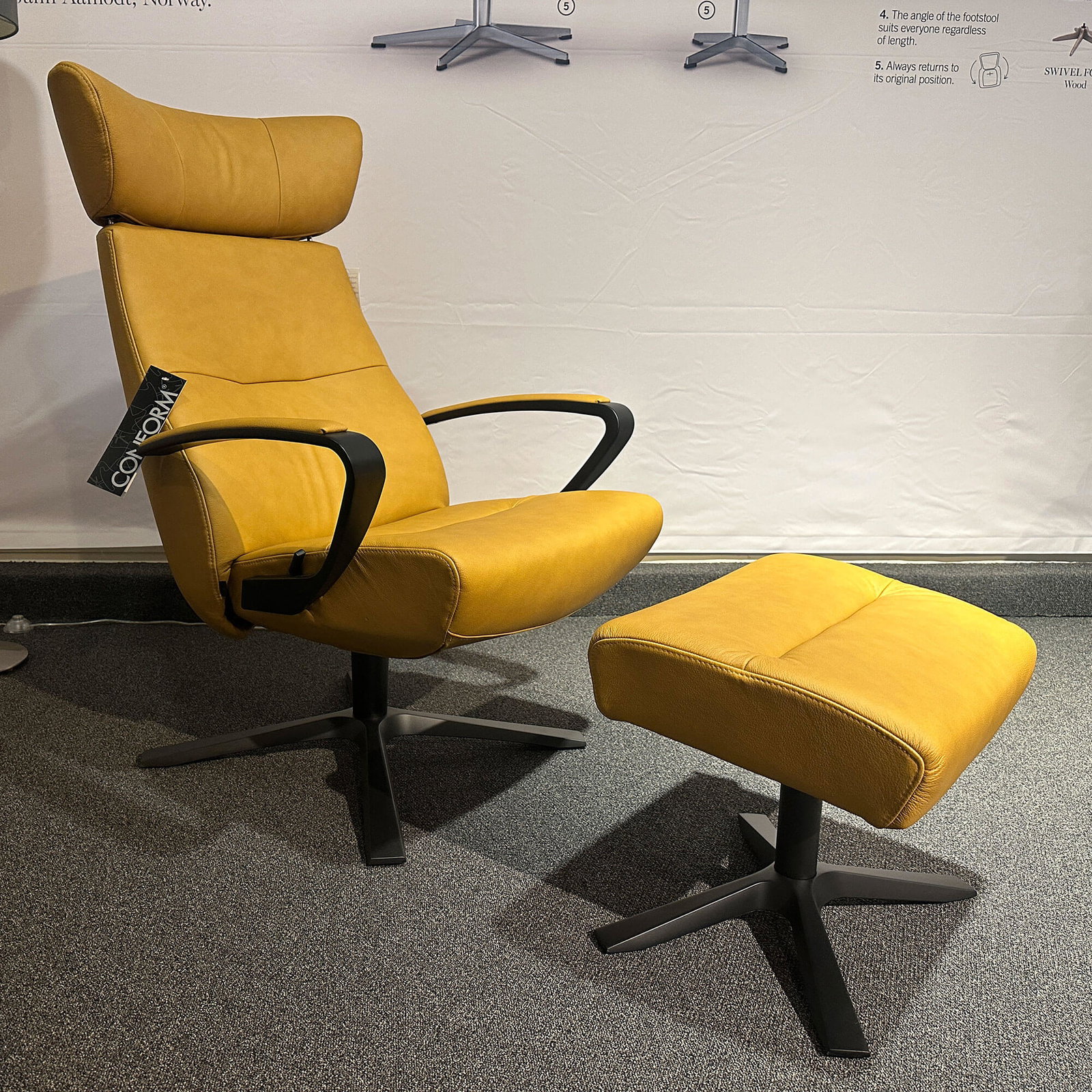 Conform - relaxfauteuil Style - leder geel