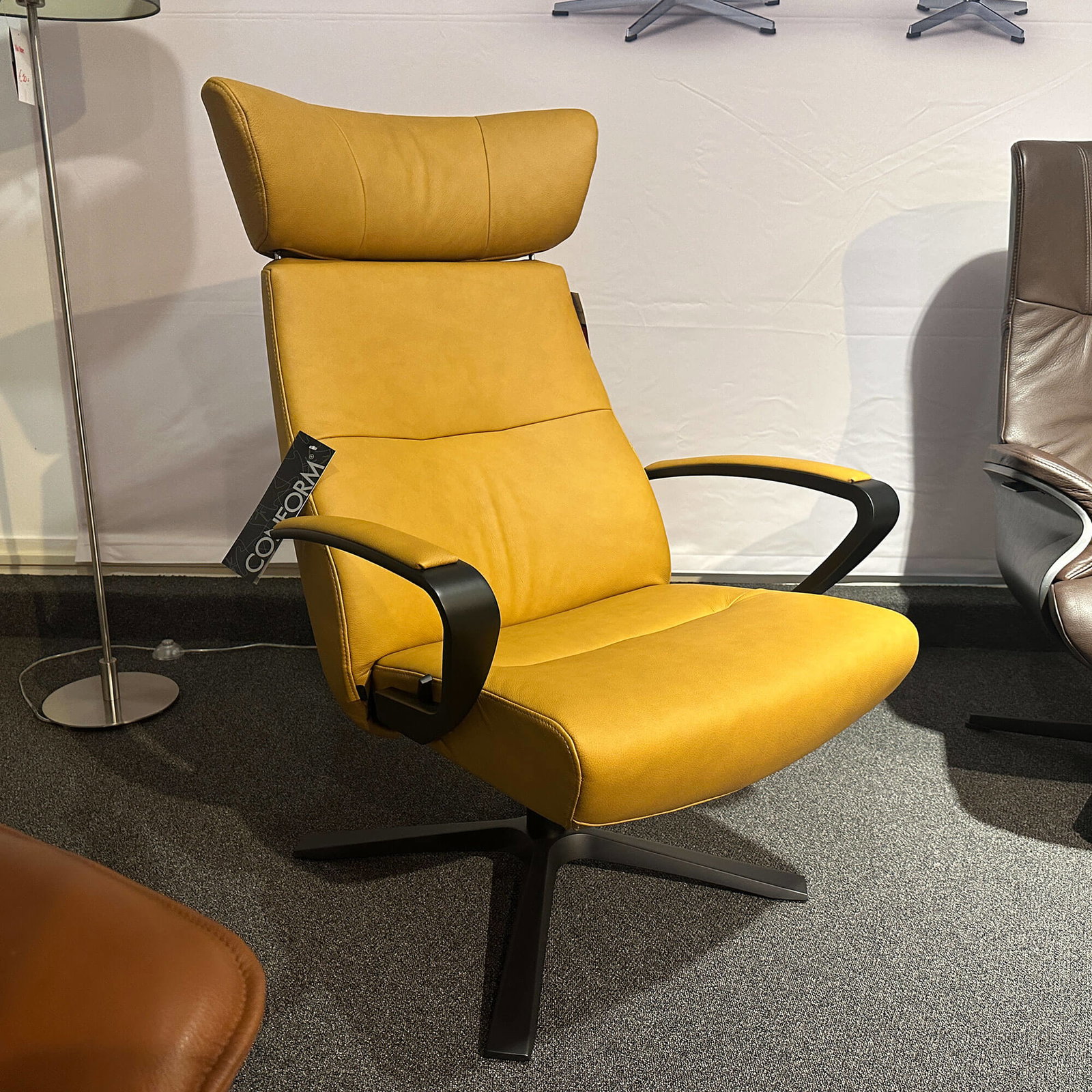 Conform - relaxfauteuil Style - leder geel - Afbeelding 2